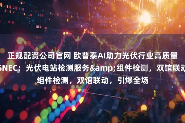 正规配资公司官网 欧普泰AI助力光伏行业高质量发展，闪耀SNEC：光伏电站检测服务&组件检测，双馆联动，引爆全场